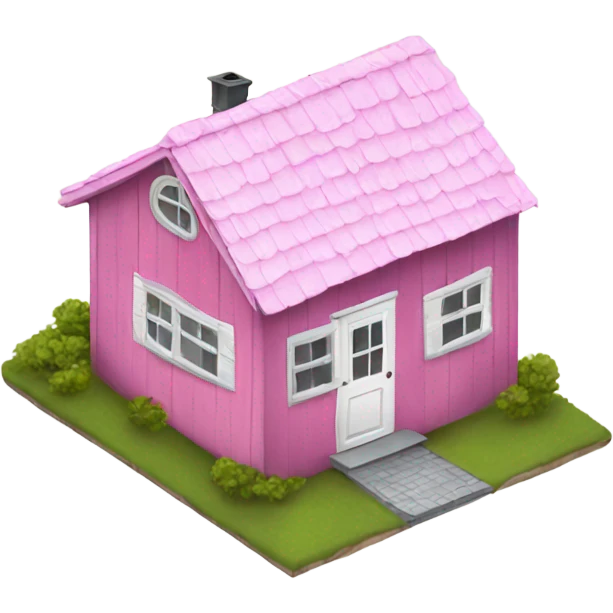 Small pink shack white roof emoji