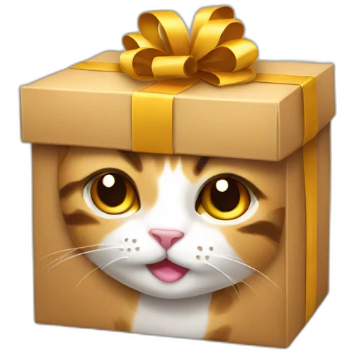 Gift box  cat  emoji