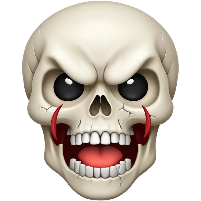 screaming crying laughing skull with angry eyebrows emoji