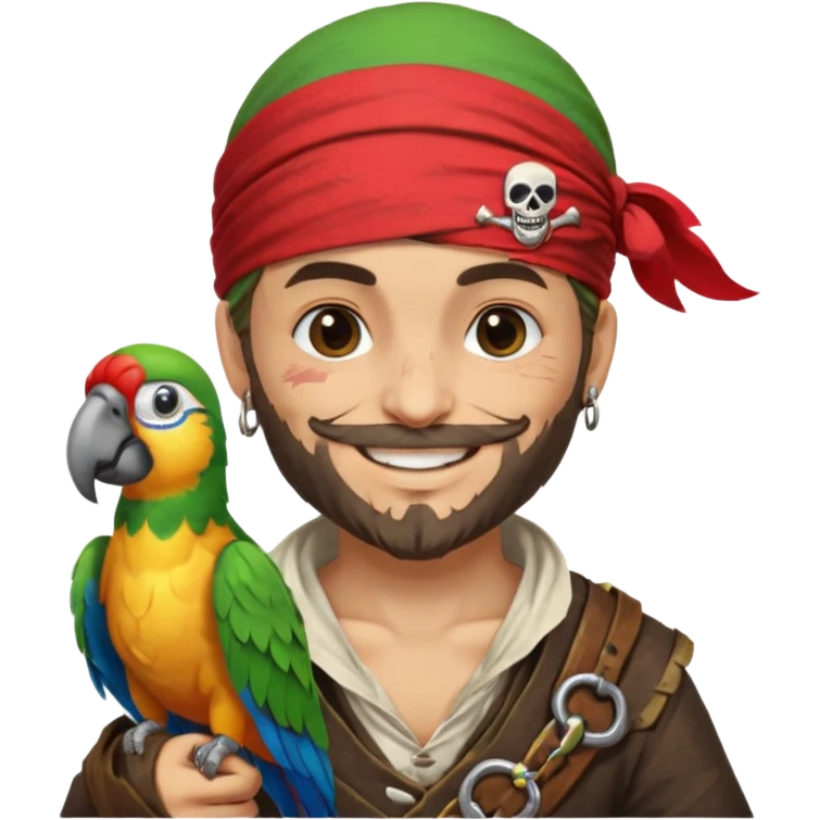 pirate and parrot emoji