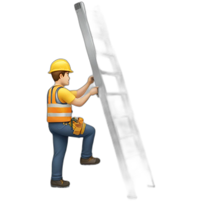 man working in ladder emoji