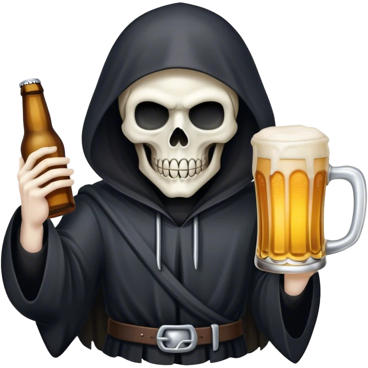 Grimm reaper with beer emoji