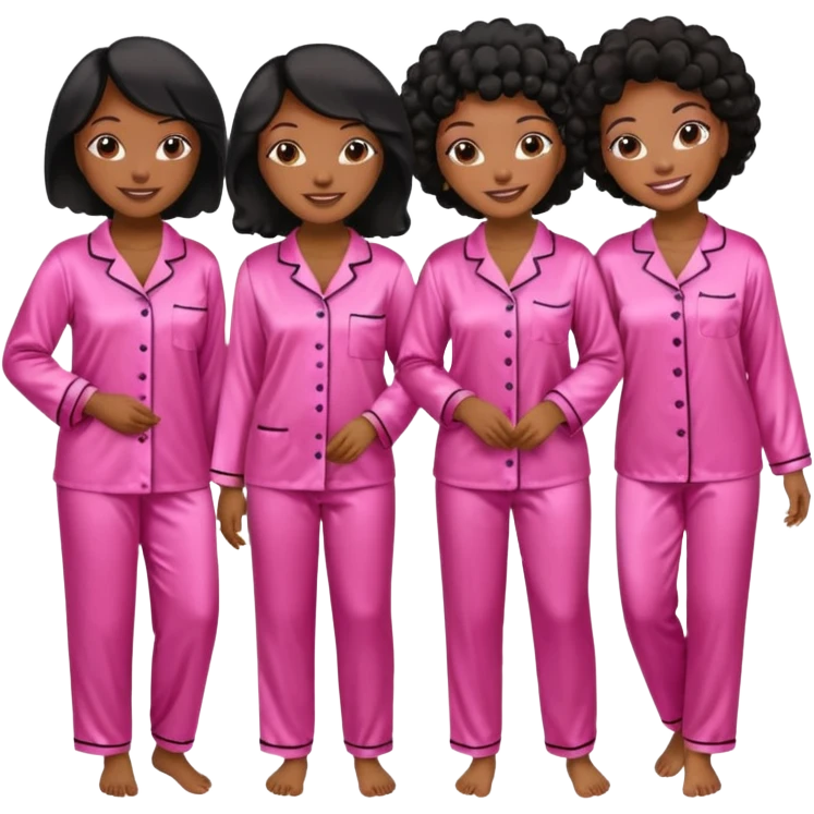 group of black women in pink pajamas high quality pajamas and emoji