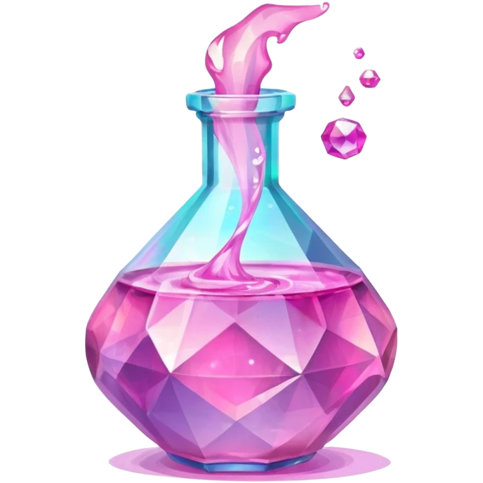 pink Magic Fantasy Potion, Glass Low Poly emoji