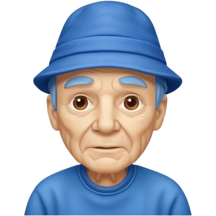 elderly man with blue hat emoji