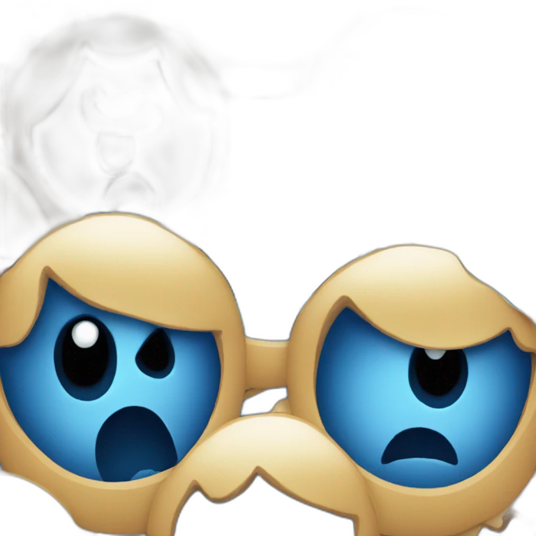 scream blue angry emoji