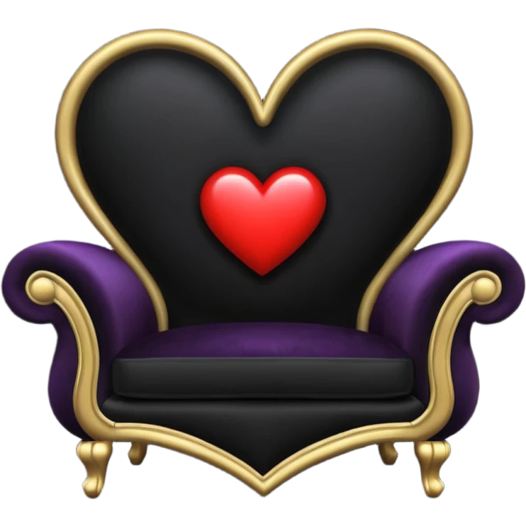 goth themed heart with a dark velvet sofa emoji