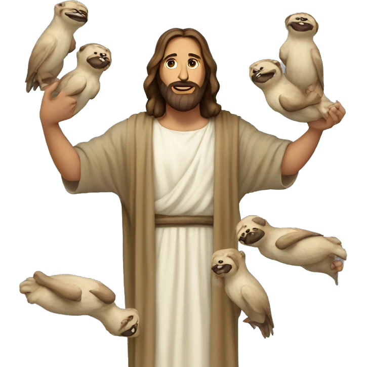 Jesus holding a lotmonkeys  emoji