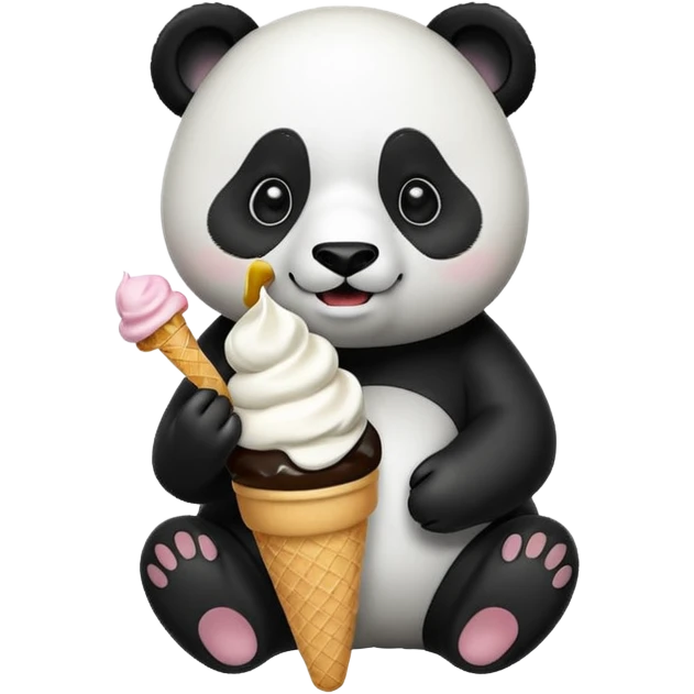 Panda eating ice cream emoji
