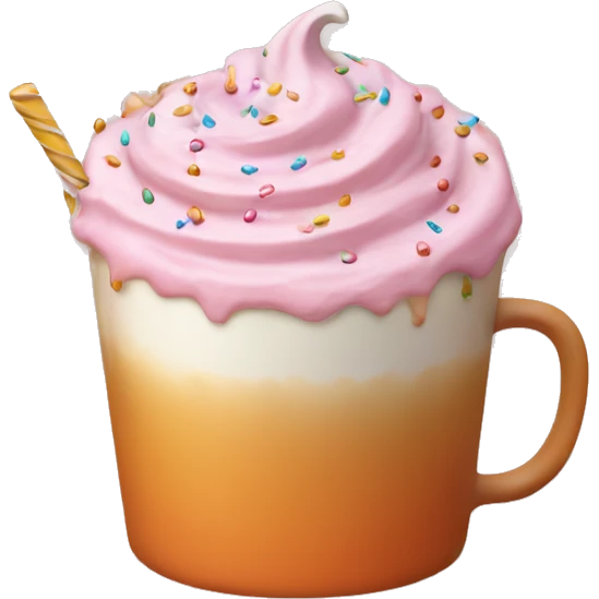 Light pink pumpkin latte with Multicolored Sprinkling emoji