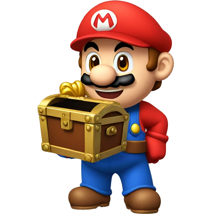  super mario holding a treasure chest emoji