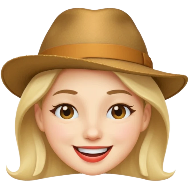 Şapkalı göz kırpma emoji