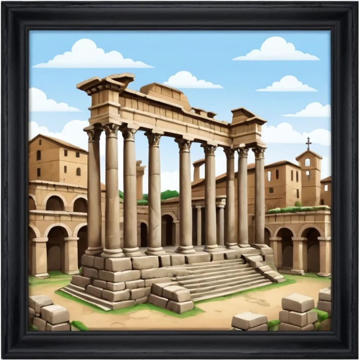Imperial forum  rome 
no frame, no squared style
aereal view from up emoji