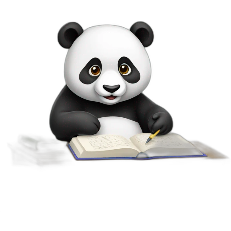 Panda studying emoji
