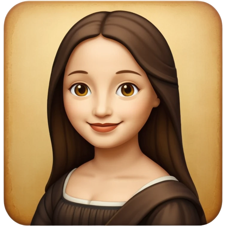Mona Lisa, iconic smile, apple emoji style emoji