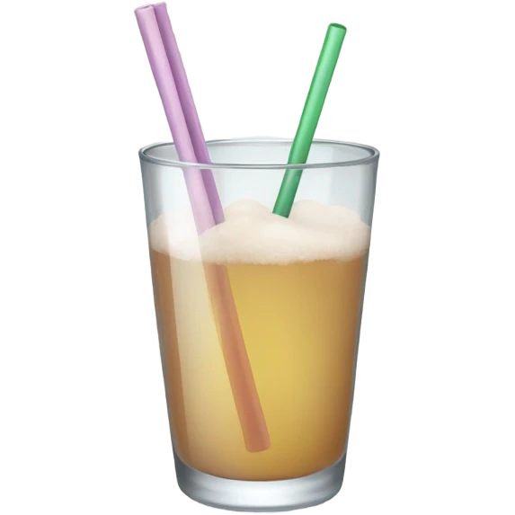 Person holding a glass straw with salt on it  emoji