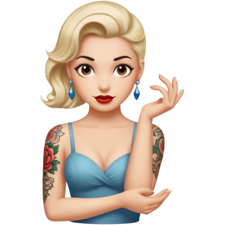 in arm pin-up tattoo all-over emoji