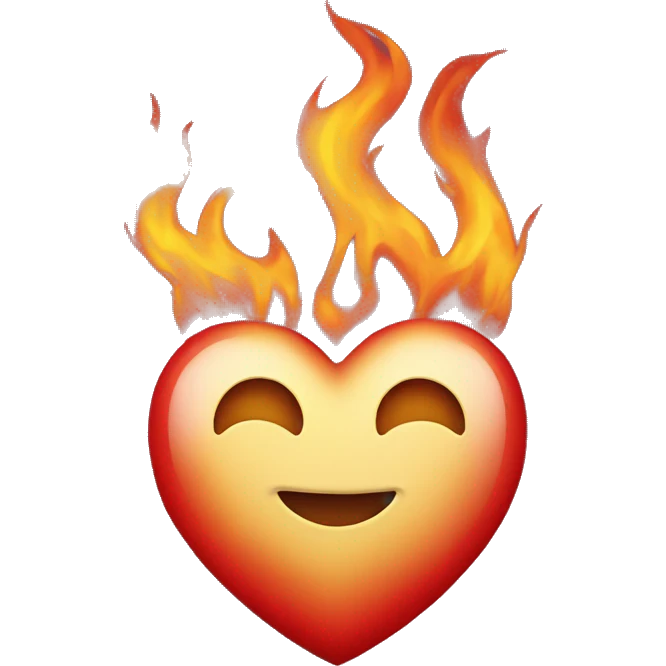 Heart with fire emoji