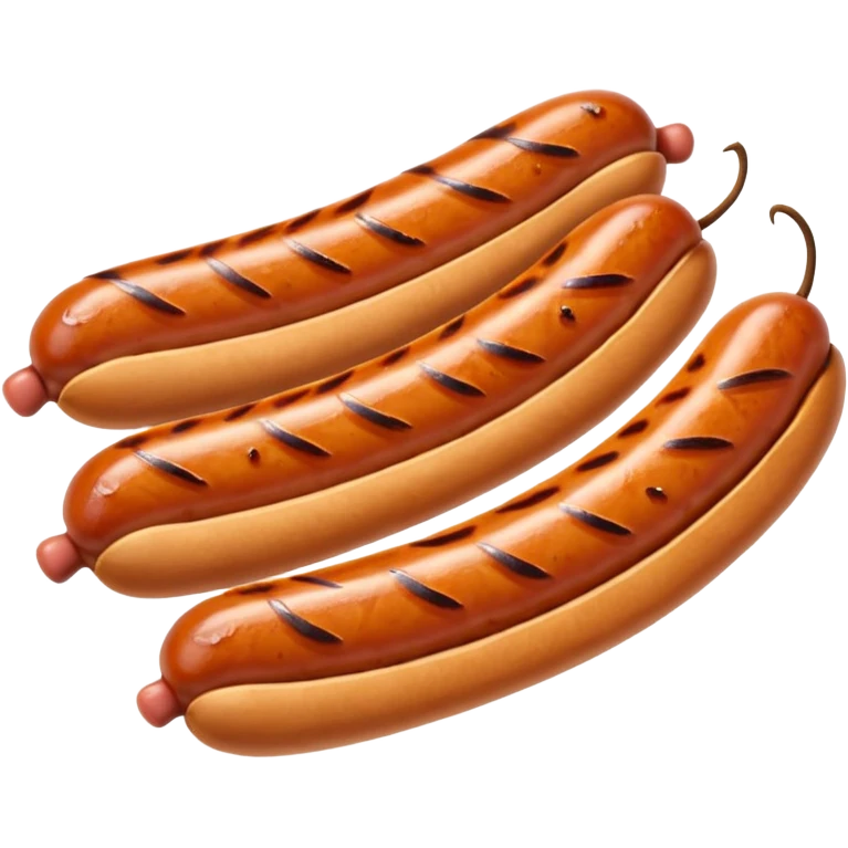 Single grilled sausage on a plain white background emoji