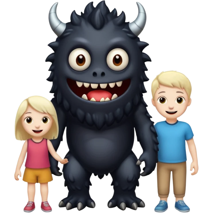 do me a black monster with kids around him emoji