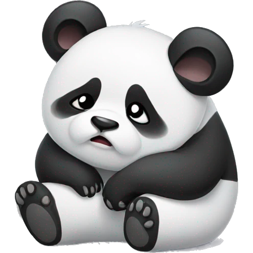 Cute panda crying, tears emoji