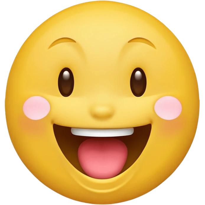 Emoji, yellow round laughing face, open mouth emoji