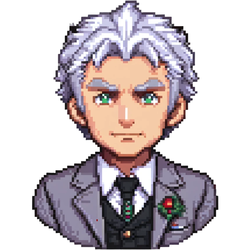 Professor Oak from Pokemon with grey hair emoji