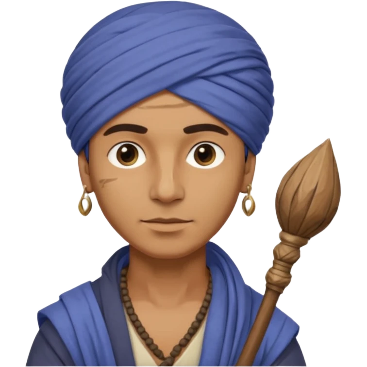 Man + turban + staff,Desert Nomads. emoji