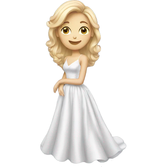 white mom in prom dress emoji