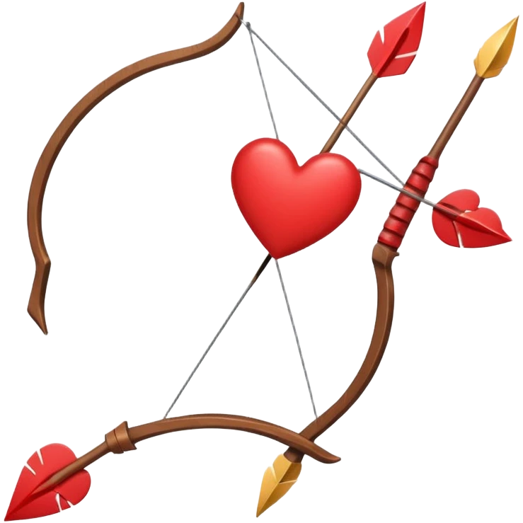 red bow and arrow with heart emoji