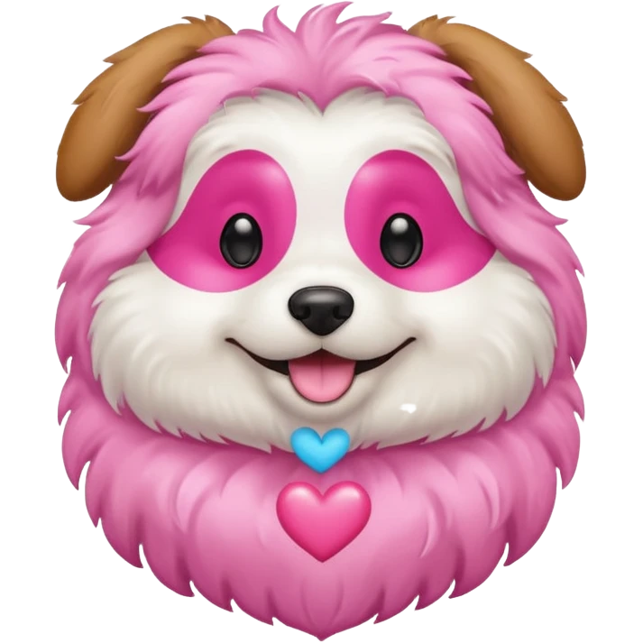 Dog with pink hearts emoji