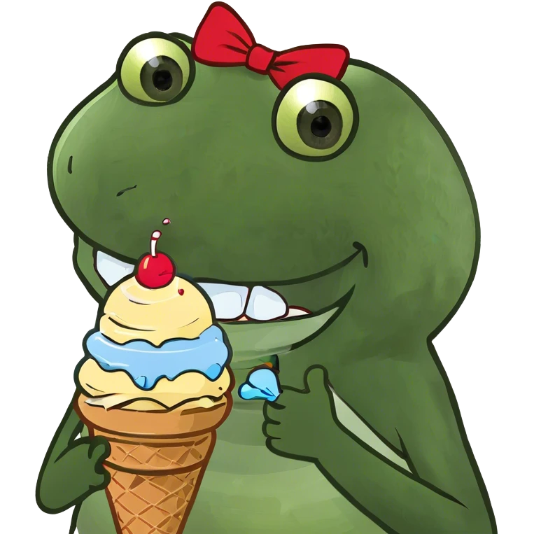 Smiling ice cream cone emoji