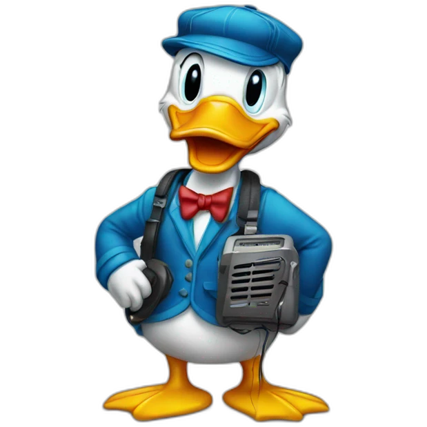 Donald the Duck doing radio emoji