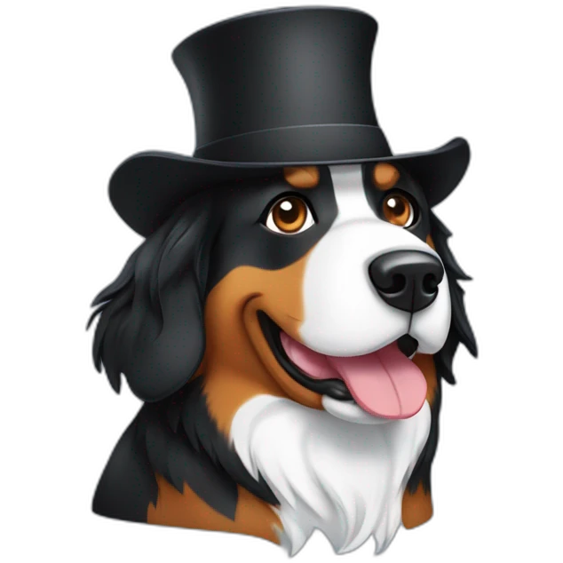 bernese mountain dog with a chef top hat emoji