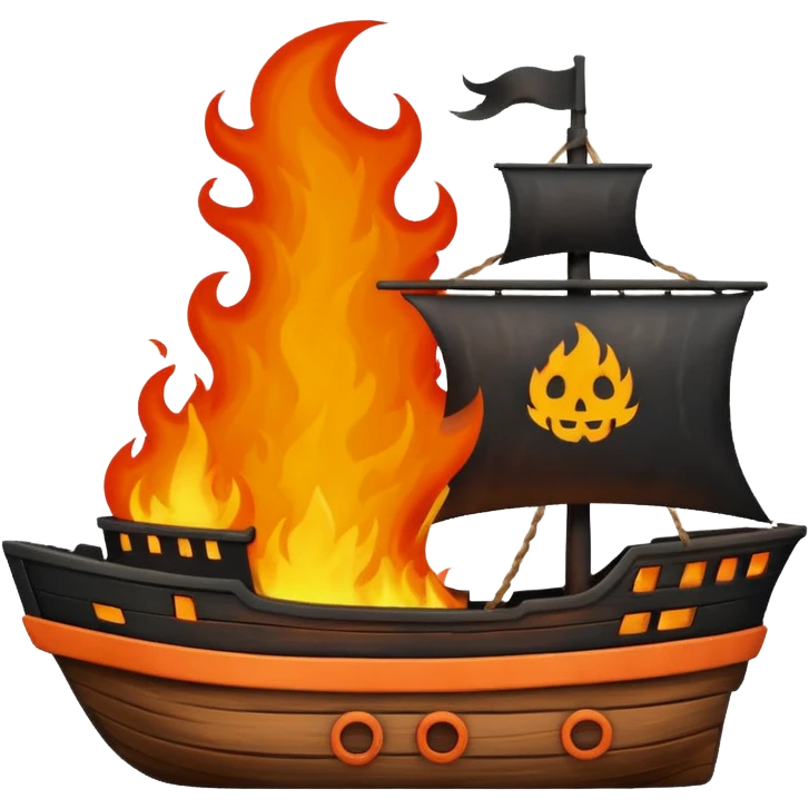 un barco quemandose emoji