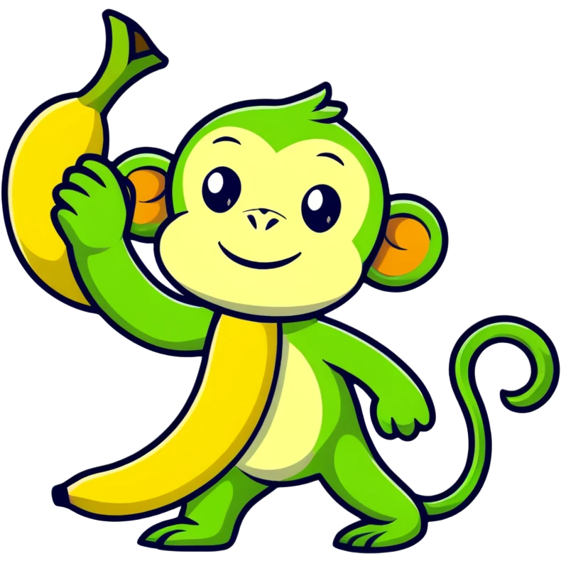banana with the head of a green monkey emoji