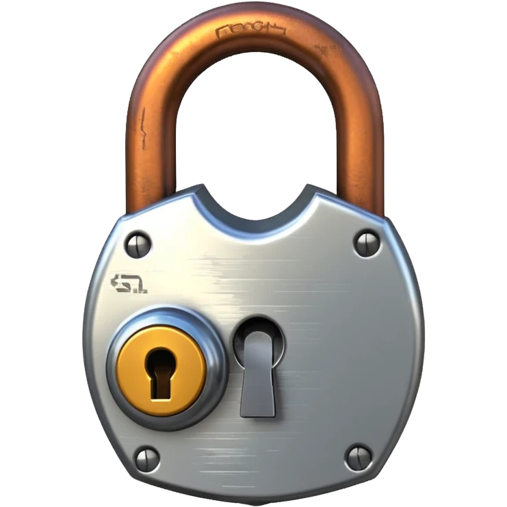 Digital glitch art style emoji, corrupted padlock emoji