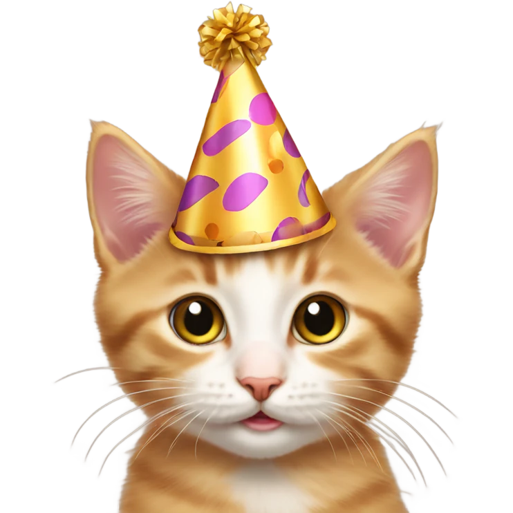 Kitten    wearing  a   party   hat   Is   at   a  party 🥳🎉 emoji