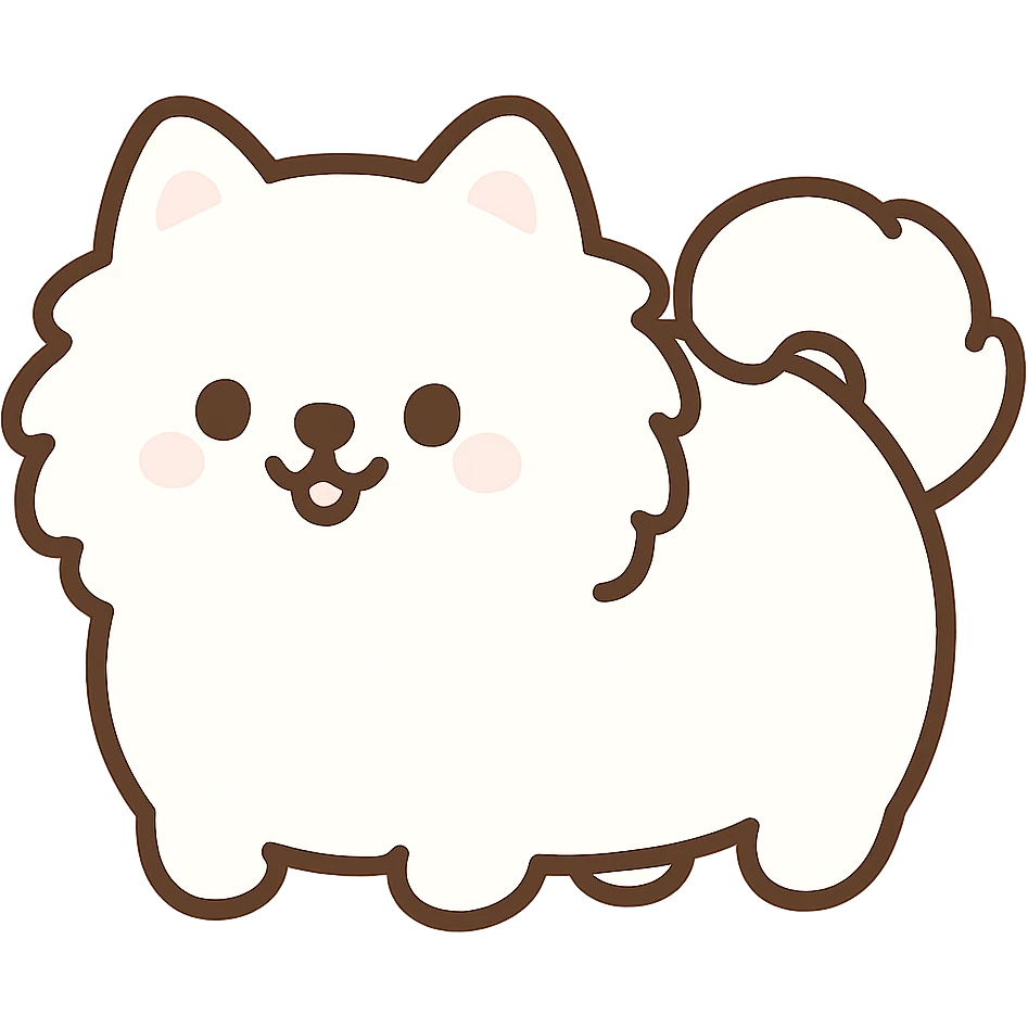 pusheen-style samoyed puppy emoji