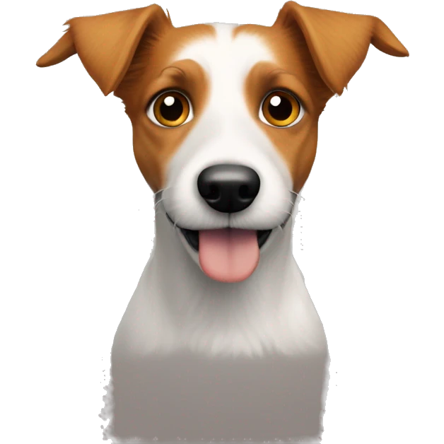 Long haired jack Russel, tan colour, mainly black, ginger face, ginger ears, ginger slegs emoji