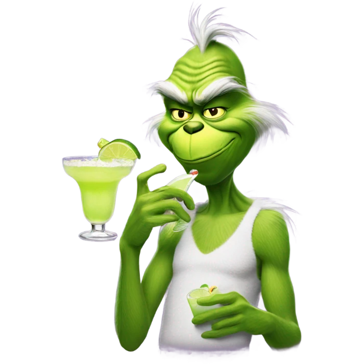 the grinch drinking a margarita emoji