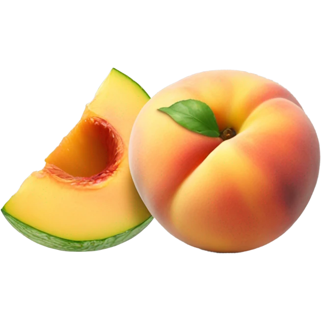 Peach eating cucumber emoji