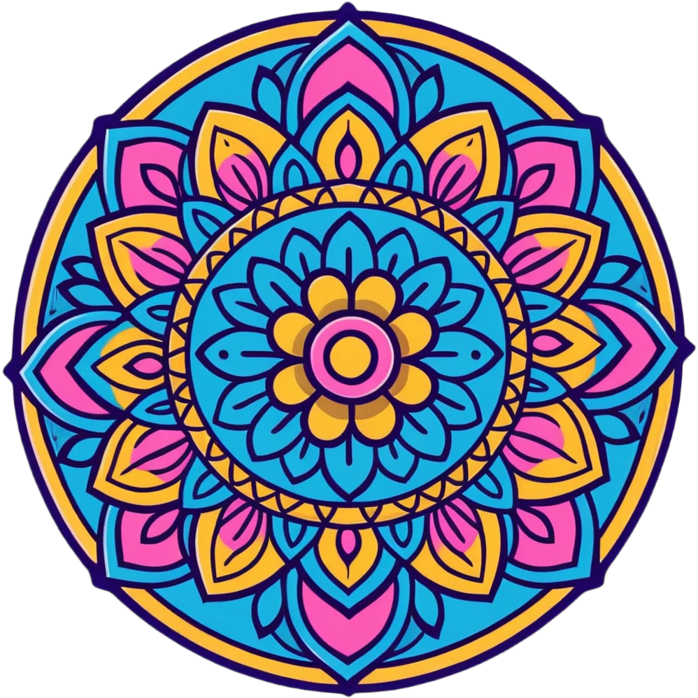 mandala with floral and bead detailing emoji