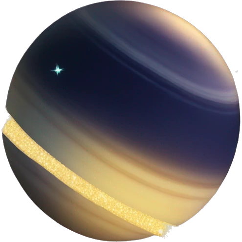 Saturn with sparkles emoji