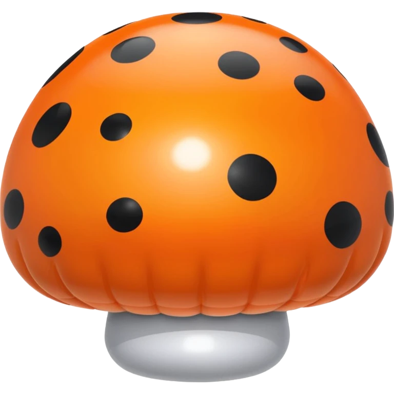   jeff koons orange and black polka dot mushroom inflatable  emoji