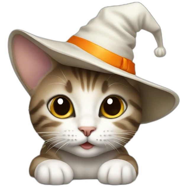baby cat with halloween hat emoji