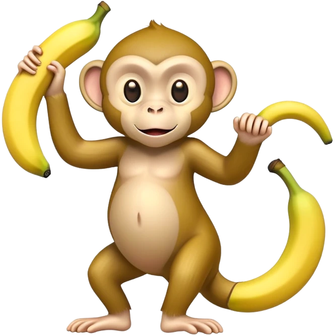 Un mono que tenga cuerpo y forma de un platano emoji