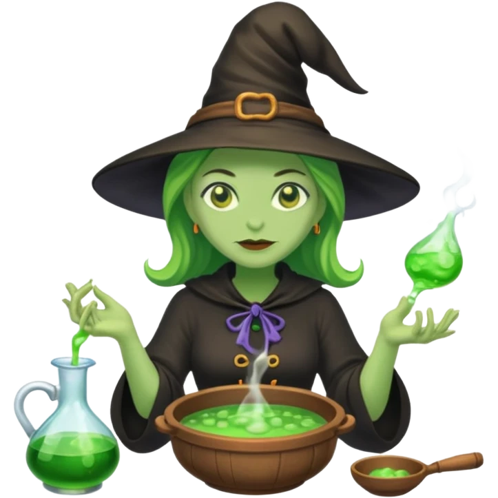 green witch cooking potion emoji