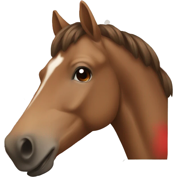 brown horse with a red bow  emoji