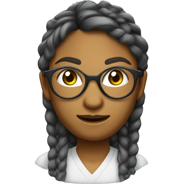 rapariga olhos azuis, cabelo ruivo aloirado, usa oculos redondos, pele branca, é engenheira informatica, avatar 3D emoji